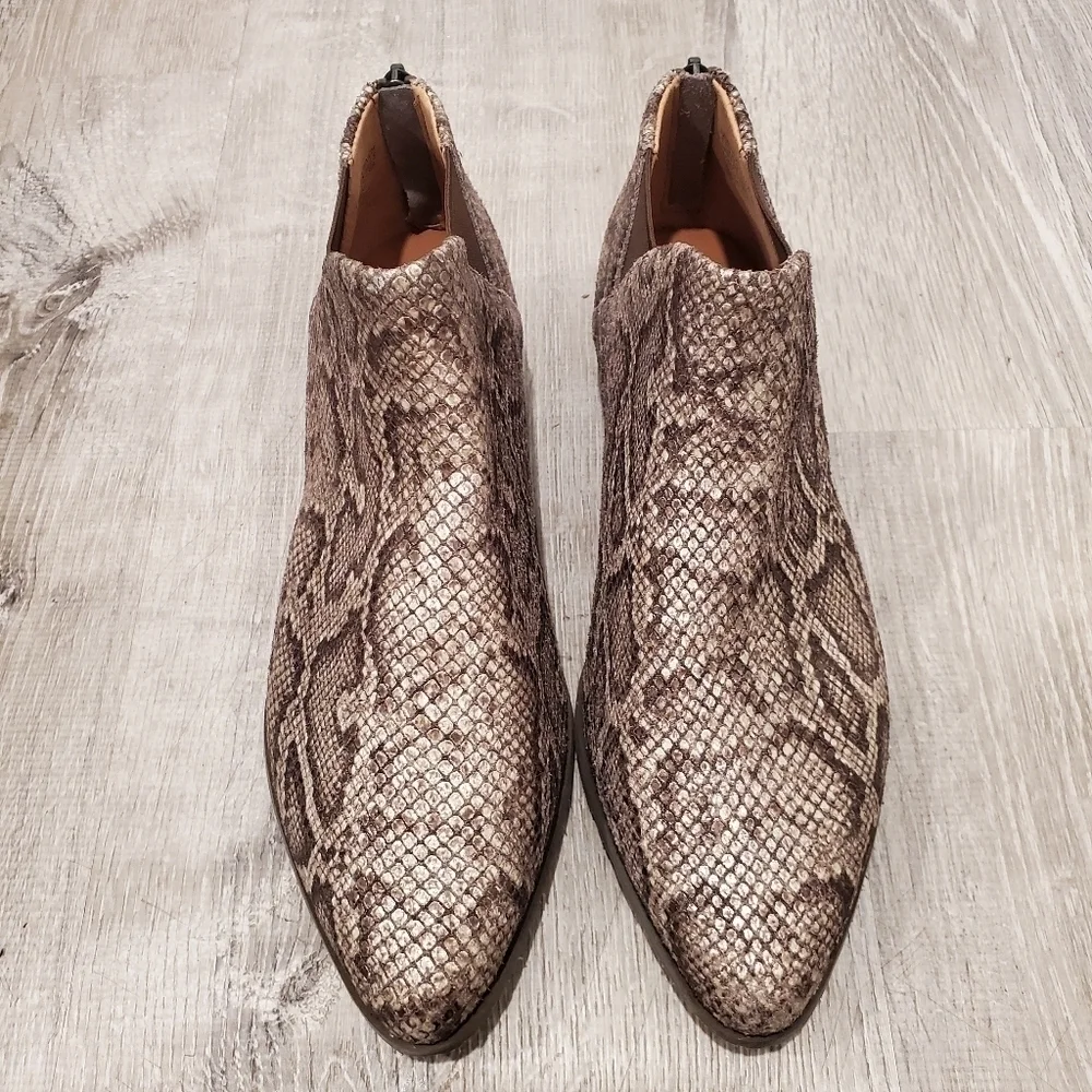 NEW Gentle Souls Snake Skin Ankle Boot Brown